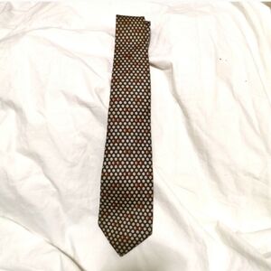 Corso Matteotti Italian Silk Tie Vintage Geometric Dot Brown